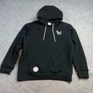 Goat Usa Mens Hoodie Sweatshirt M Black Cotton Long Sleeve Embroidered